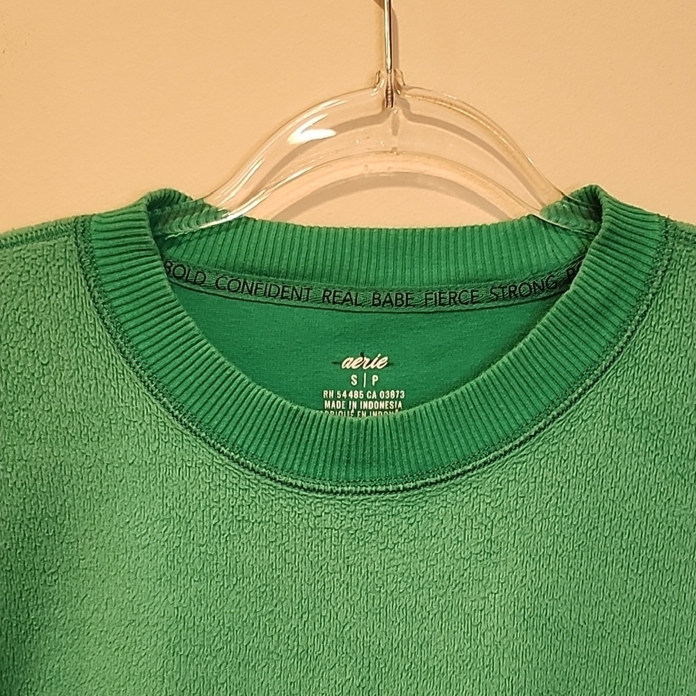 Aerie Sweatshert in Teal Green - Picture 3 of 10